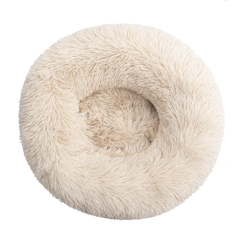 Factory Direct Plush Round Pet Nest Winter Warming Pad Long Flannel Cotton Luxury Pet Bed