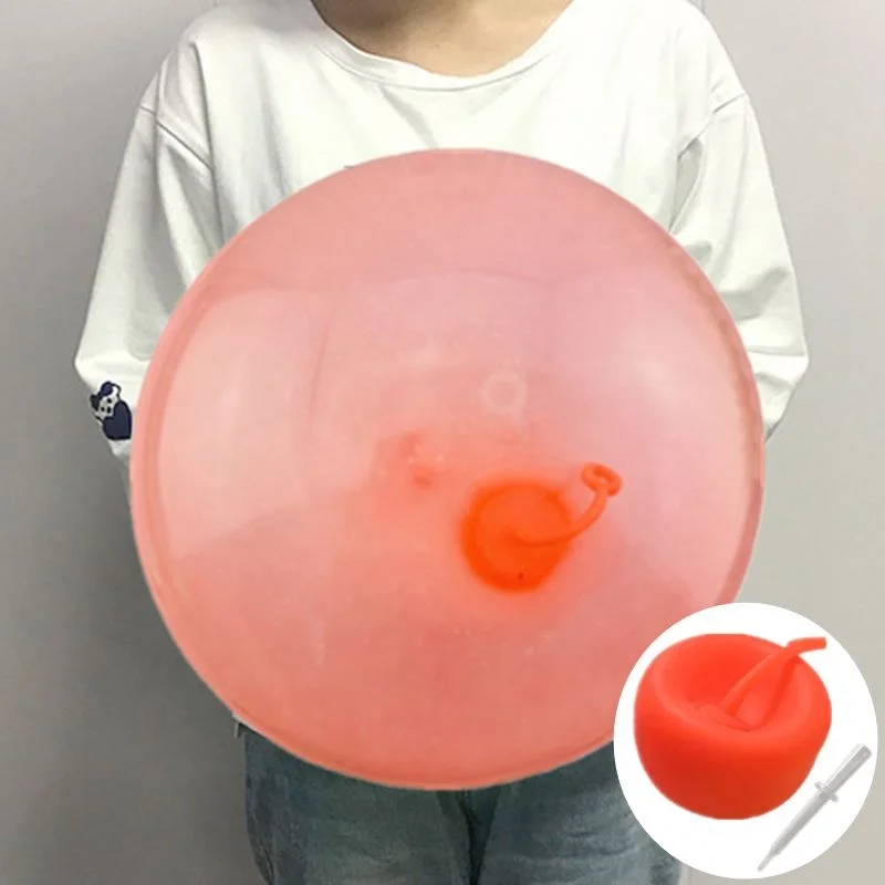 Kids Bubble Ball Balloon Blowing Transparent Bubble Inflatable Ball Games Toys Baby Shower Water Filled Bubble Ball Toy Gifts