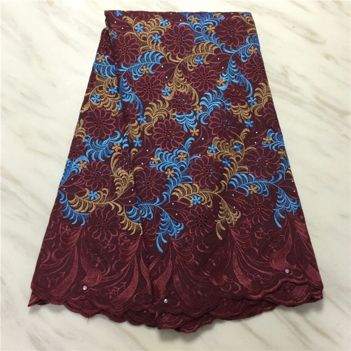 AF12392 Latest African Swiss Voile Lace Material Embroidered for women clothing