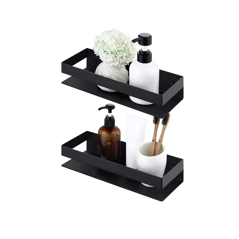 
Customized Amazon Hot Sale Stainless Steel 304 bathroom shelves adhesive shelf rack 