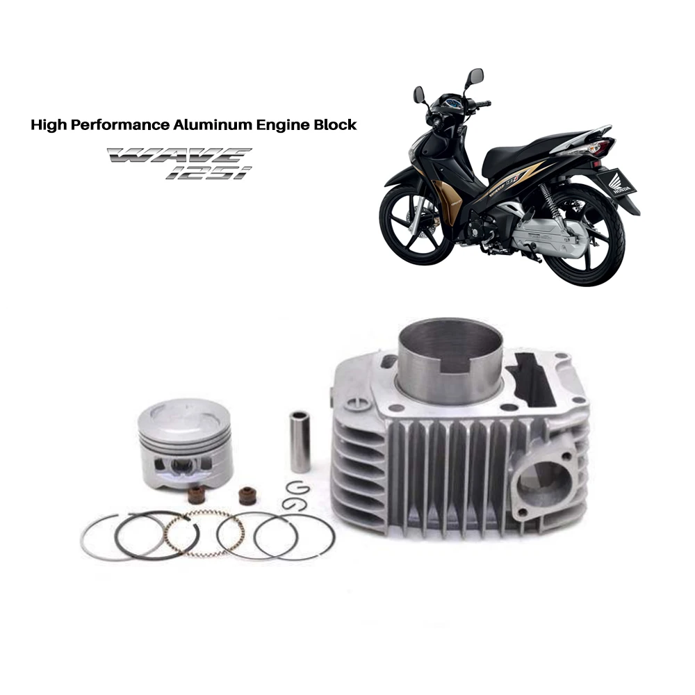 High Performance Aluminum Engine Block For Honda WAVE125 WAVE150 WAVE 125 150  KPH125 52.4mm Bore Piston Middle Cylinder