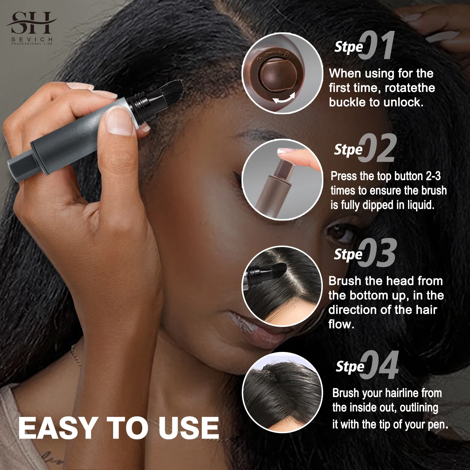 Wholesale Root Touch Up Hair Color Pen Muti-Colors Hairline Concealer Color Dye Stick Shadow Powder