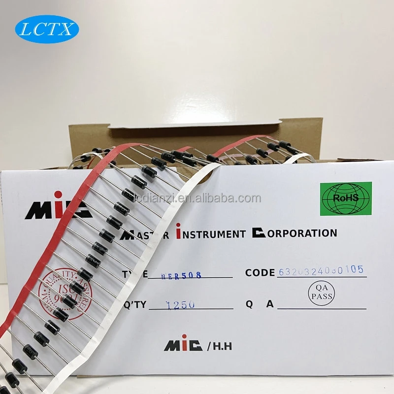 Original High Efficiency Rectifier Diode 5A 1000V HER508 DO-27 Fast Recovery Rectifiers