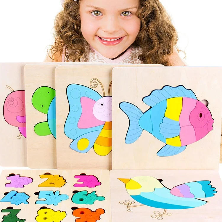 Дети дошкольного образования Деревянные Монтессори материал доска Sensorial Puzzle