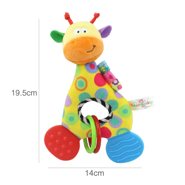 Giraffe Baby Teether Rattles Toy Newborn Plush Animal H009A