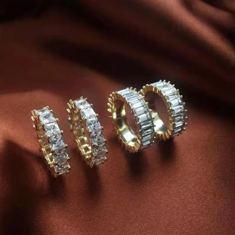  Yiwu Meise Baguette Rings Gold Plated Stainless Steel