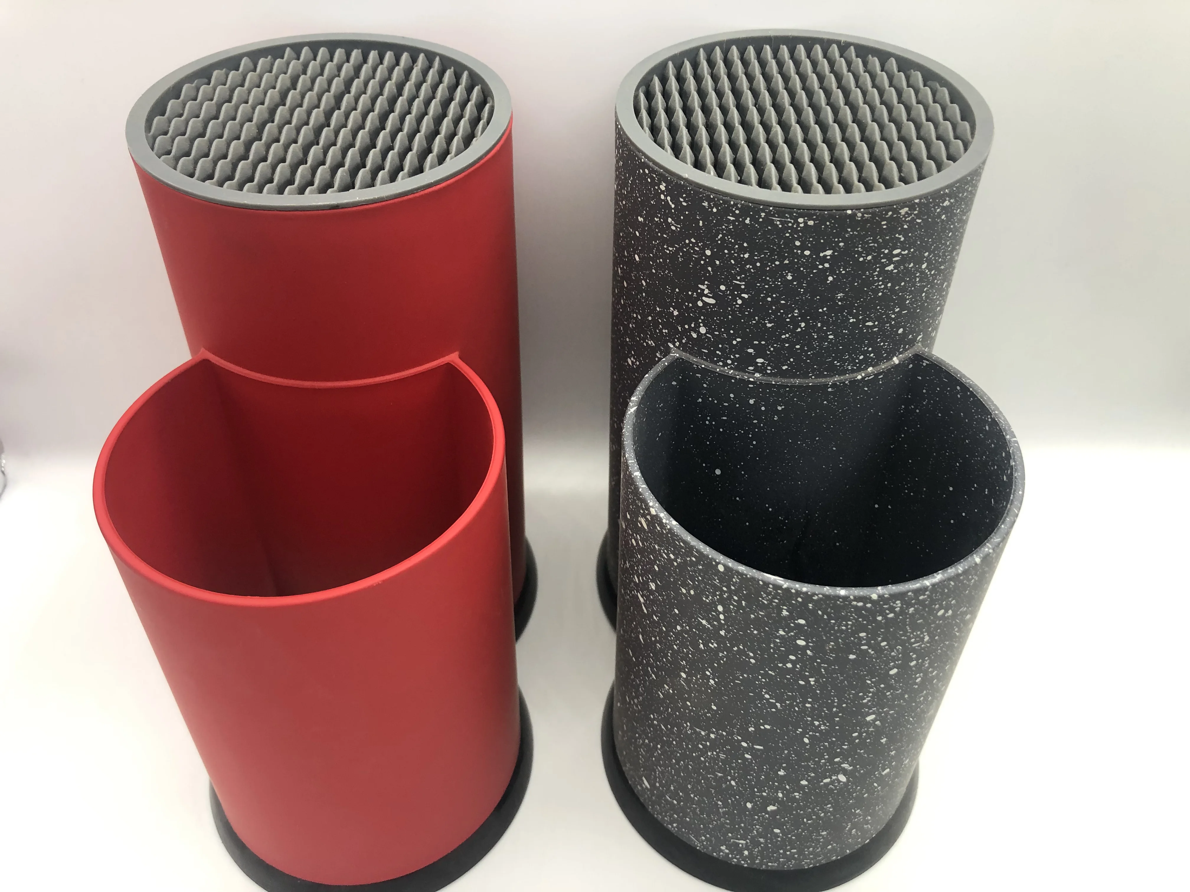 
Factory Custom 2 In 1 kitchenware Scissors Storage Knife Holder Plastic Knife Block Storage Bucket 