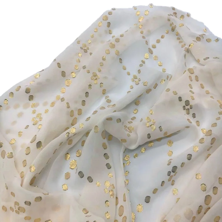Шелковая/металлическая шифоновая ткань под заказ для одежды платья