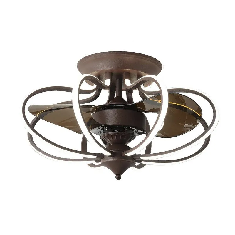 Amazon Hot Sale Luxurious Family Villa Hotel Decoration Warm/Neutral/White Selectable LED Ceiling Fan Light With Remote Control