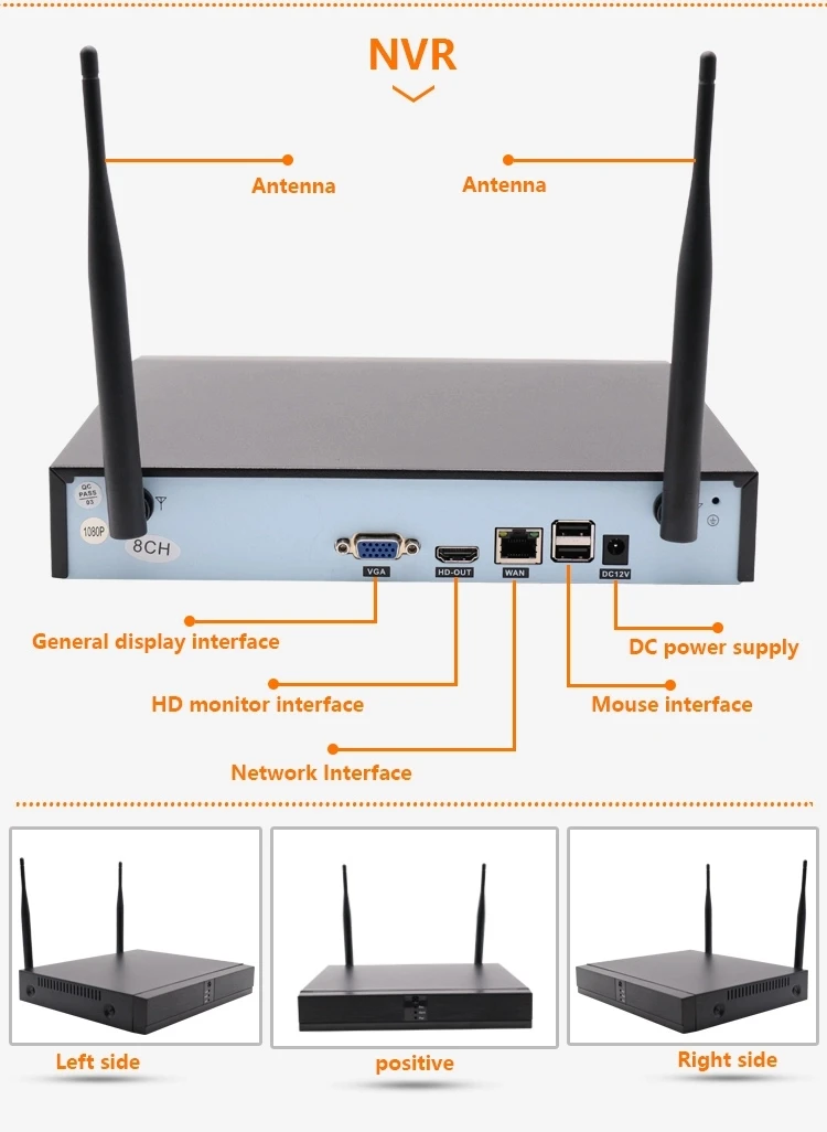 cctv camera Home Security System Full 1080P H.265 Alarm 4ch NVR CAMERA Kit