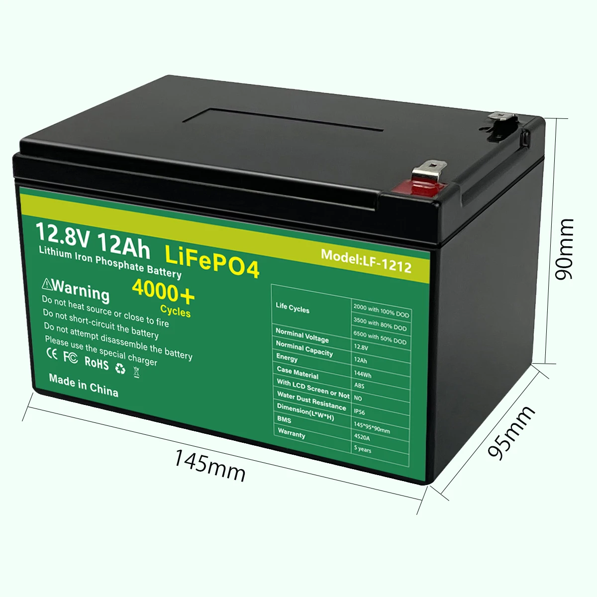 Deep Cycles Lead Acid Replacement 12V 12Ah 12000mAh Akku Lifepo4 Phosphate Battery Lithium-akku Pack Battery Lithium Ion Battery