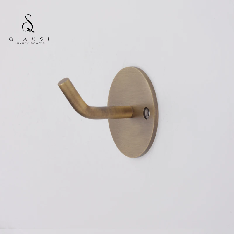 Brass Hanging Bedroom Creative Door Coat Hat Hook Bathroom Brushed Golden Free Punch Paste Hooks