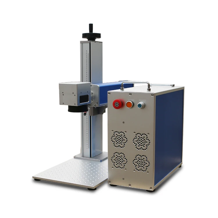 20w 30w 50w Split Fiber Laser Marking Machine With Rotating Device For Mug Gun Jewelry
