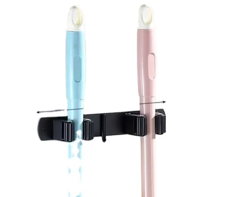 Mop Hook Punch Free Bathroom Storage Device Stick Broom Hanger Strong Adhesive