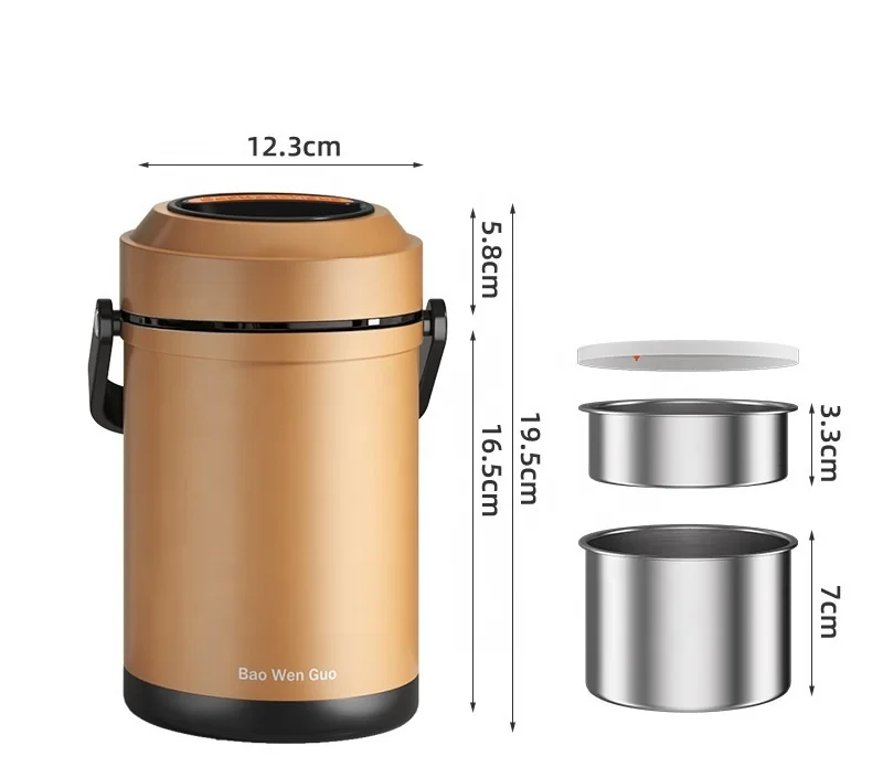 Large Capacity 304 stainless steel 1.6L Thermos Lunch Box Food Soup Storage Containers Vacuum Flasks Portable Bento Box