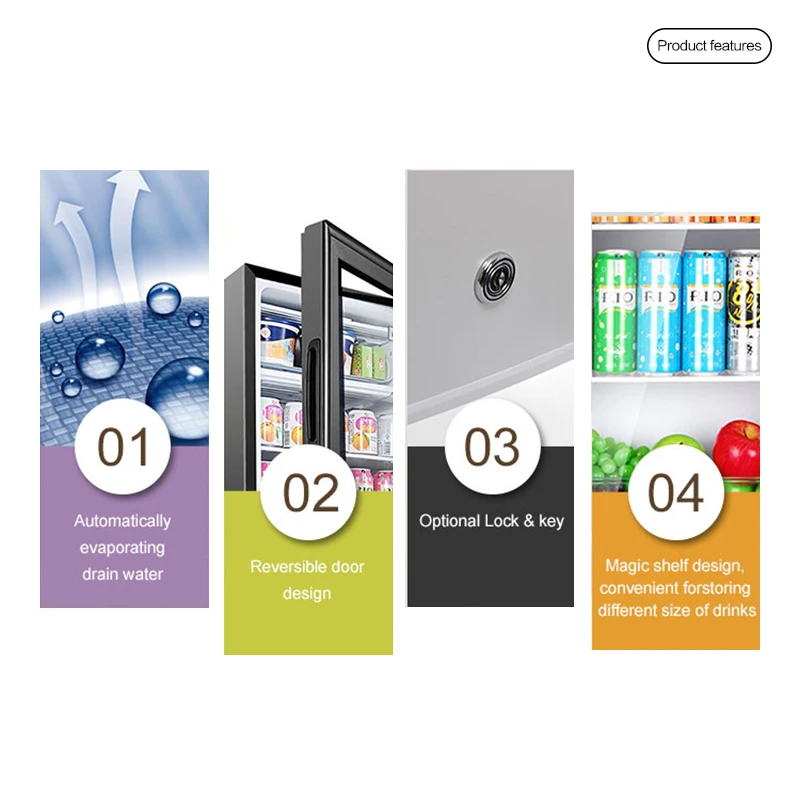 Hotel Wholesale Best Glass Front 25L Heat Pipe Hotel Mini Bar Fridge