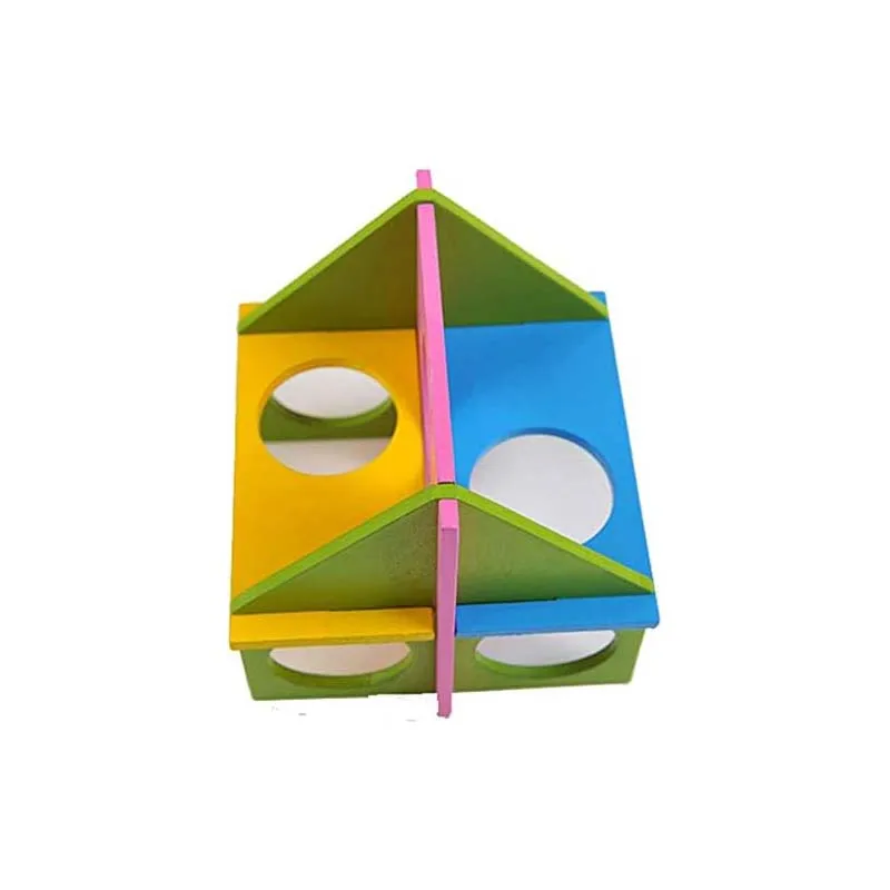 Hamster Wooden Tunnel Toy Exercise House Funny Seesaw Hideaway Grinding Teeth for Chinchilla Gerbil Rat Mouse Guinea Pig Toy