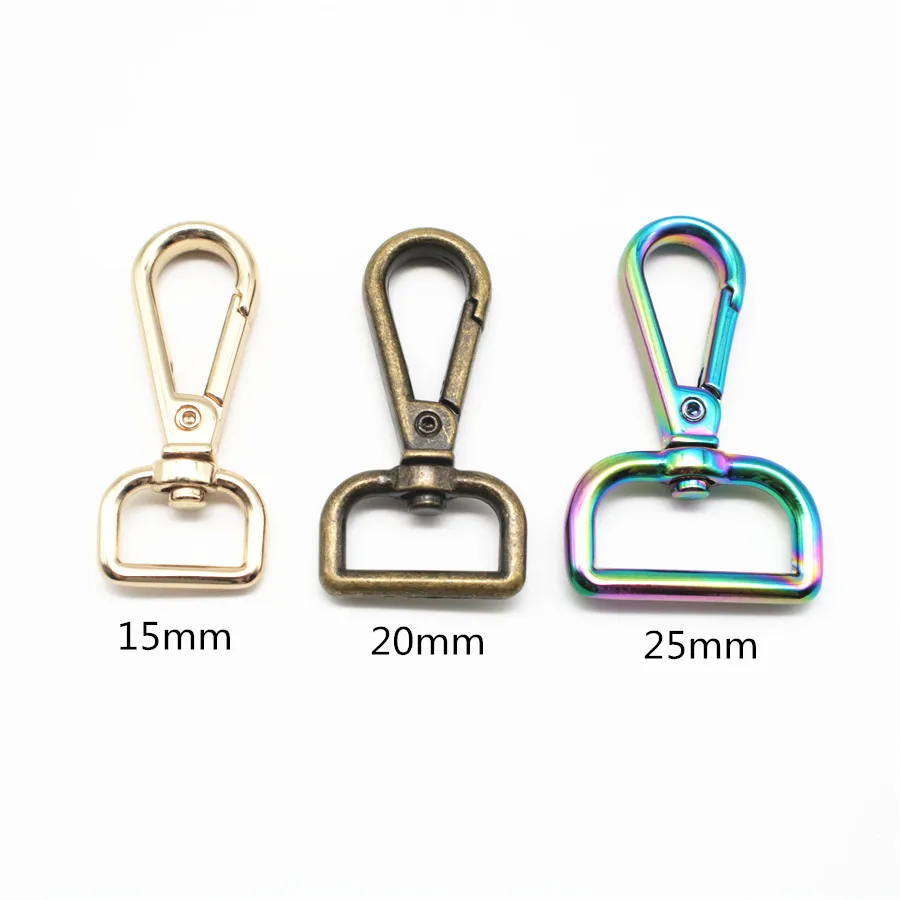 15mm 20mm 25mm Swivel Lobster Clasp Snap Hook Key Chain Ring Hardware Alloy Bag Buckle Handbag Bag Accessories