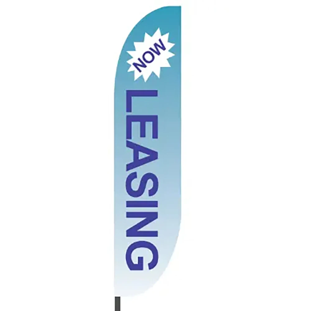 12feet heavy duty tall gym sports p-shape now open concave flying feather shark flag custom large banner