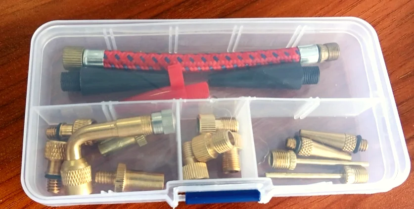 27-Piece Inflatable Vehicle Tools Set Includes Ball Needle Air Tube Conversion Nozzle American Nozzle for Car Application
