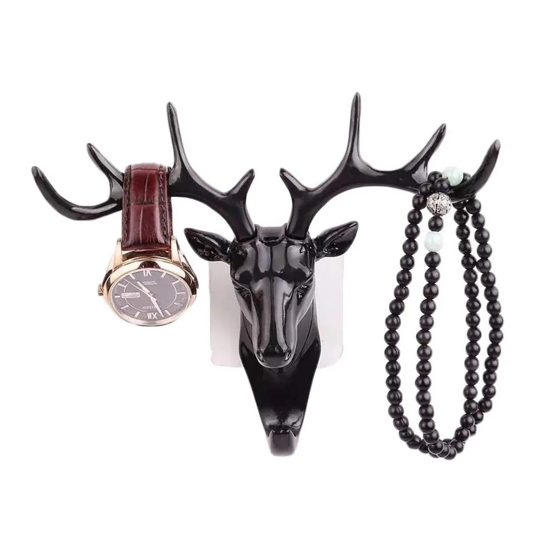 Настенный декоративный крючок с головой оленя из смолы одинарный настенный для ключей