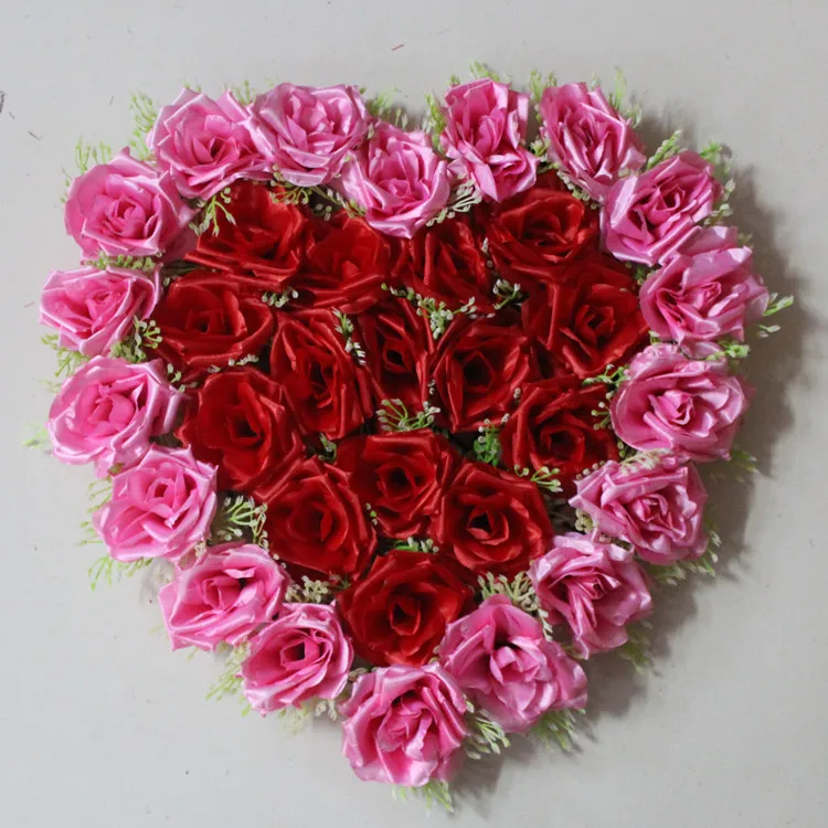 Silk heart shape artificial flowers emulation rose flower decoration for wedding home Christmas festival decoration