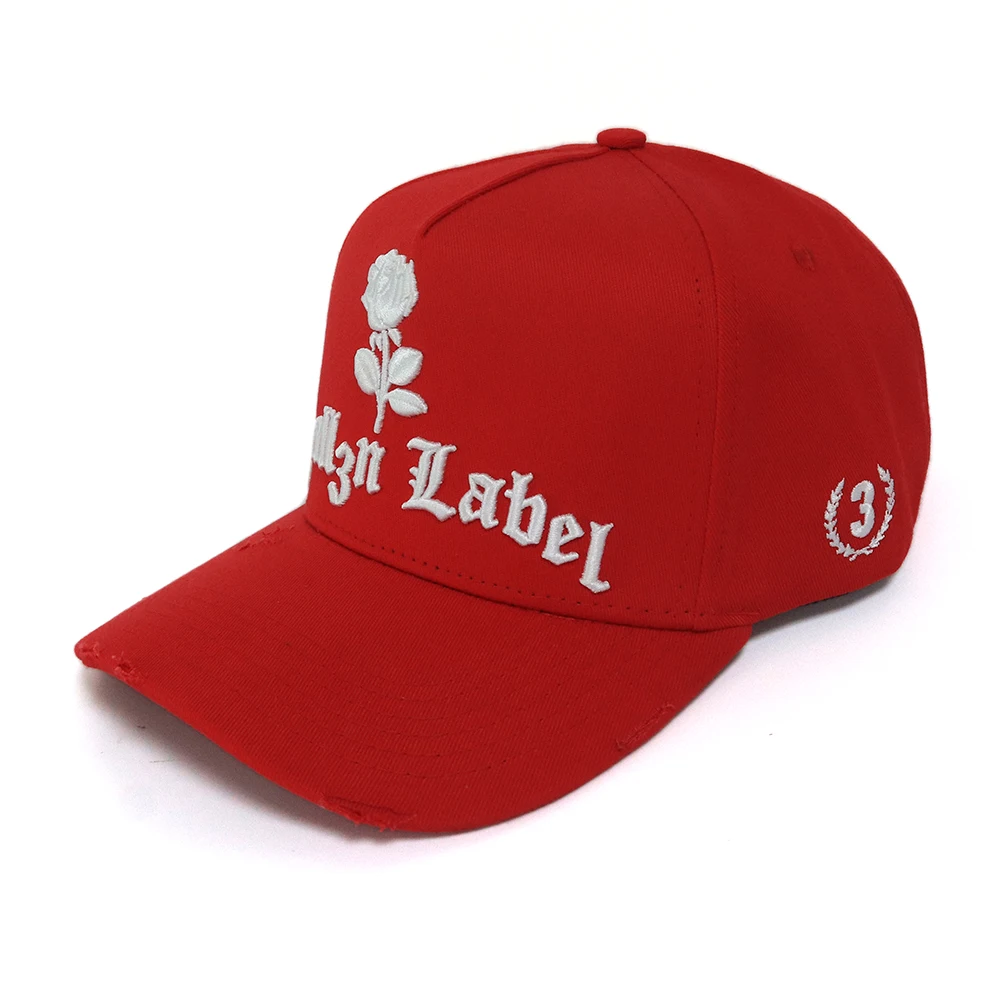 Popular High Quality Baseball Cap A Frame Style 5 Panel With 3D Embroidery Logo Plain Tape Plastic Snap Sports Team Caps Hats