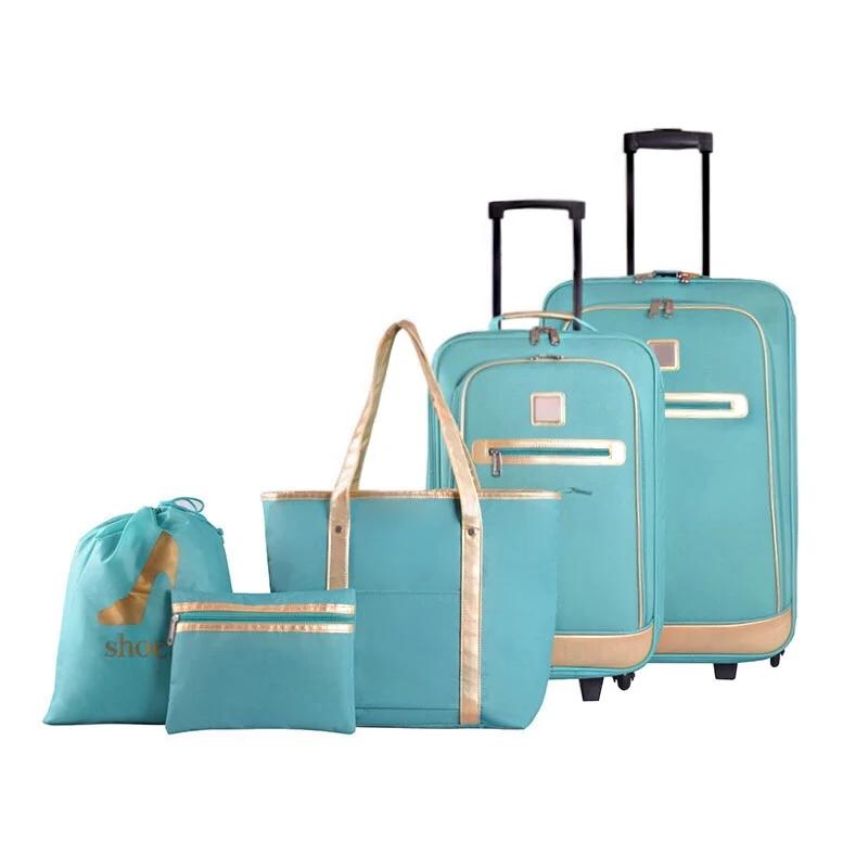 
 Большое значение, 5 шт./набор, набор багажных чемоданов на легкий вертикально мягкая тележка для багажа костюм чехол с расширением   (1600102904187)