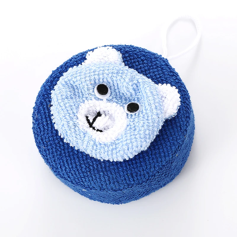 Wholesale Cute Cartoon Animal Shapes Exfoliating Soft Shower Baby Bath Products with Bathing Sponge