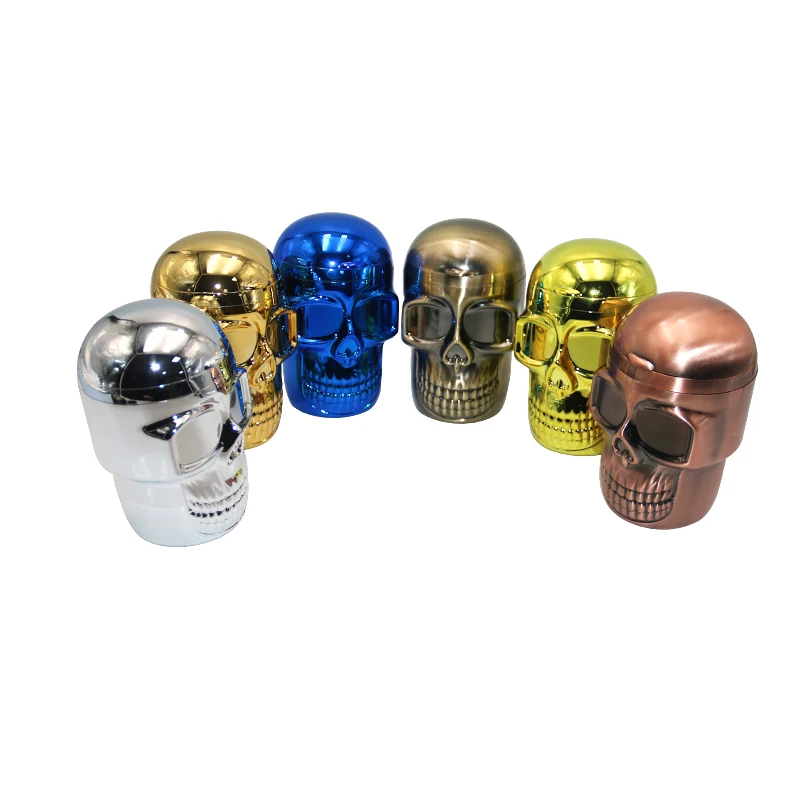 Custom Logo Lightweight Metal Ghost Head Car Ashtray with Light For Tobacco Storage Can