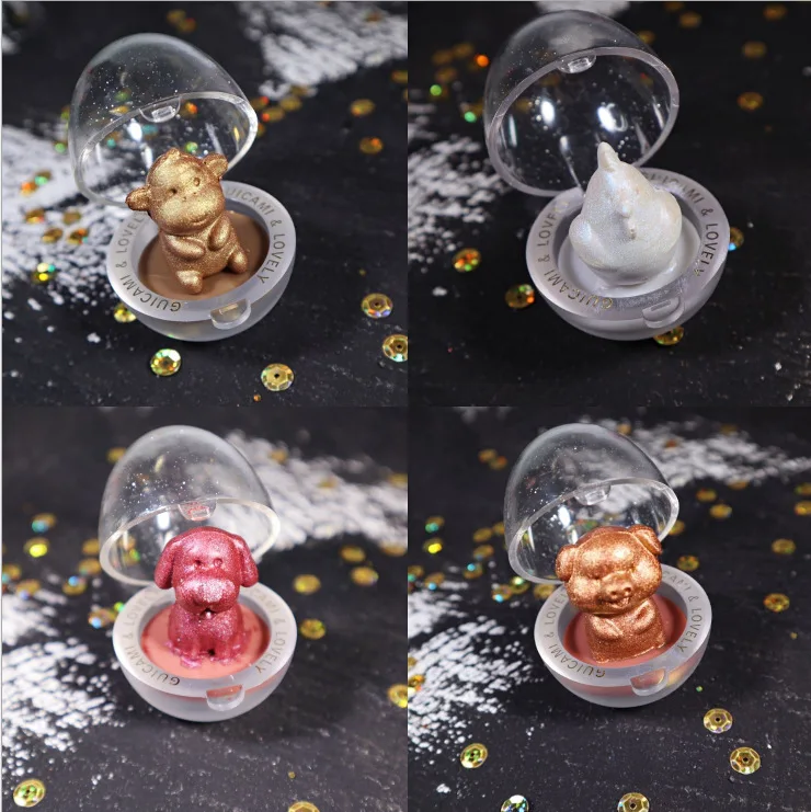 Three-dimensional animal eyeshadow high-gloss pearlescent makeup highlighter gift box