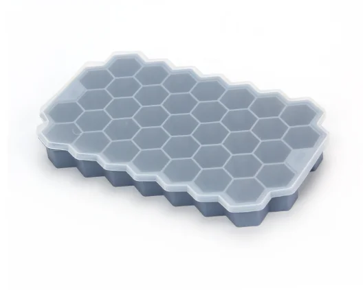 Food Grade Flexible Honeycomb Silicone Ice Cube Trays With Lid Ice Cube Tray Mold Easy Release Whiskey Ice Ball Maker