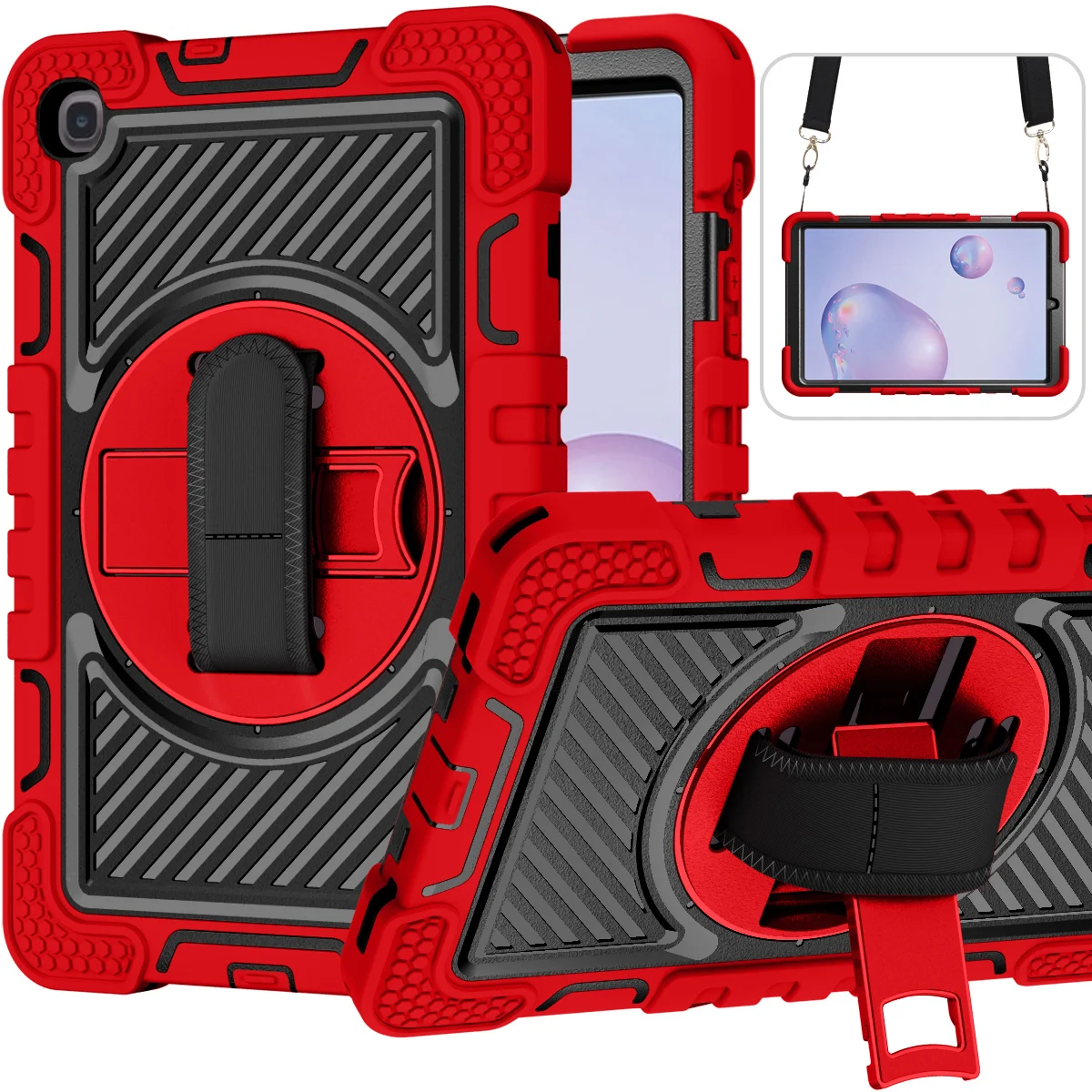 Shockproof Protective Pencil Holder 360 Swivel Hand Strap Shoulder Belt For Samsung Galaxy TabA 8.4 (2020)T307/T307U Tablet Case