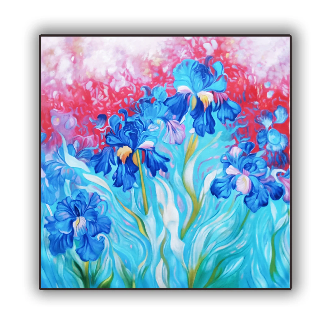 100% Handpainted Textured Flower Painting abstract oil painting for Home Bedroom Wall Decoration