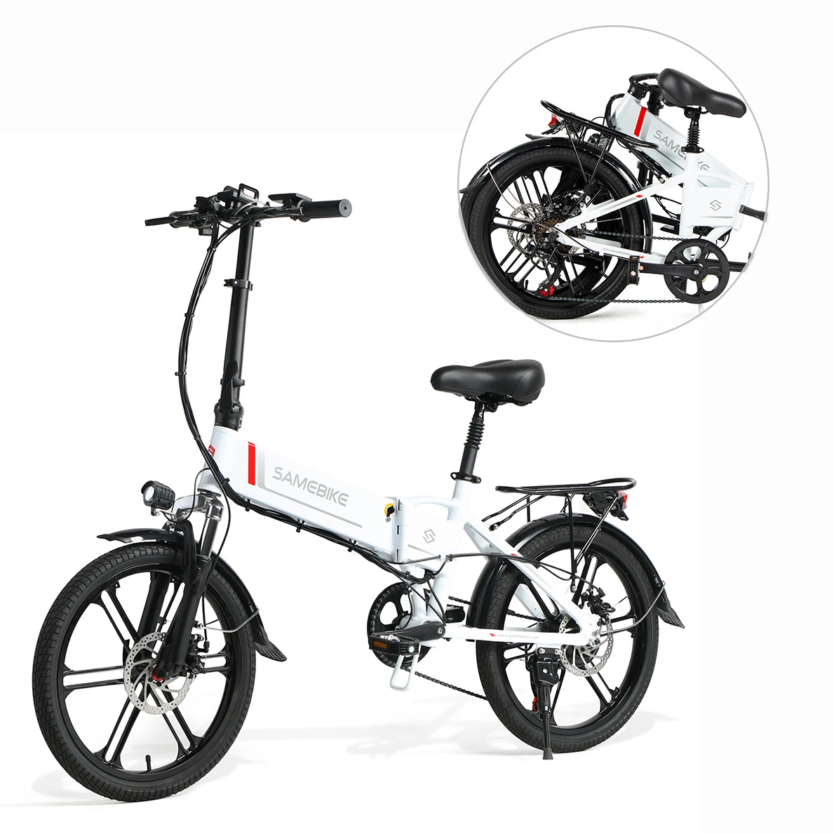Safe and high shock absorbers 48V 10.4AH 350W 7 Speed Folding electric city bicycle