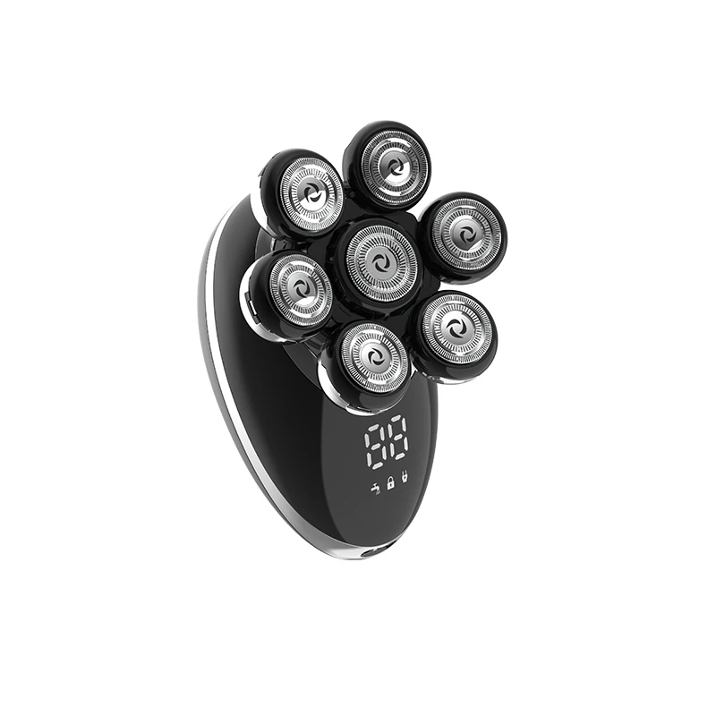 Бритвенные головки с 7 лезвиями, водонепроницаемая перезаряжаемая через USB Мужская щетка для стрижки и очищения лица, триммер для волос в носу, электрическая бритва для мужчин