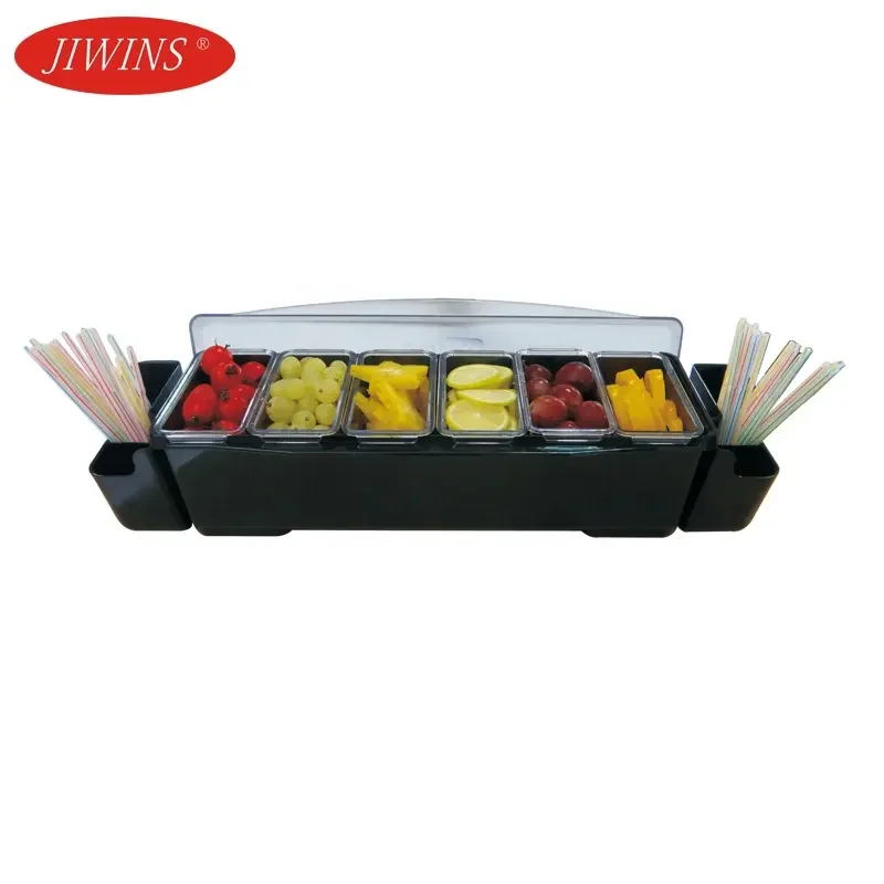 Jiwins hot sale black plastic sugar salt glass rimming 3 tier bar glass rimmer bartender tool