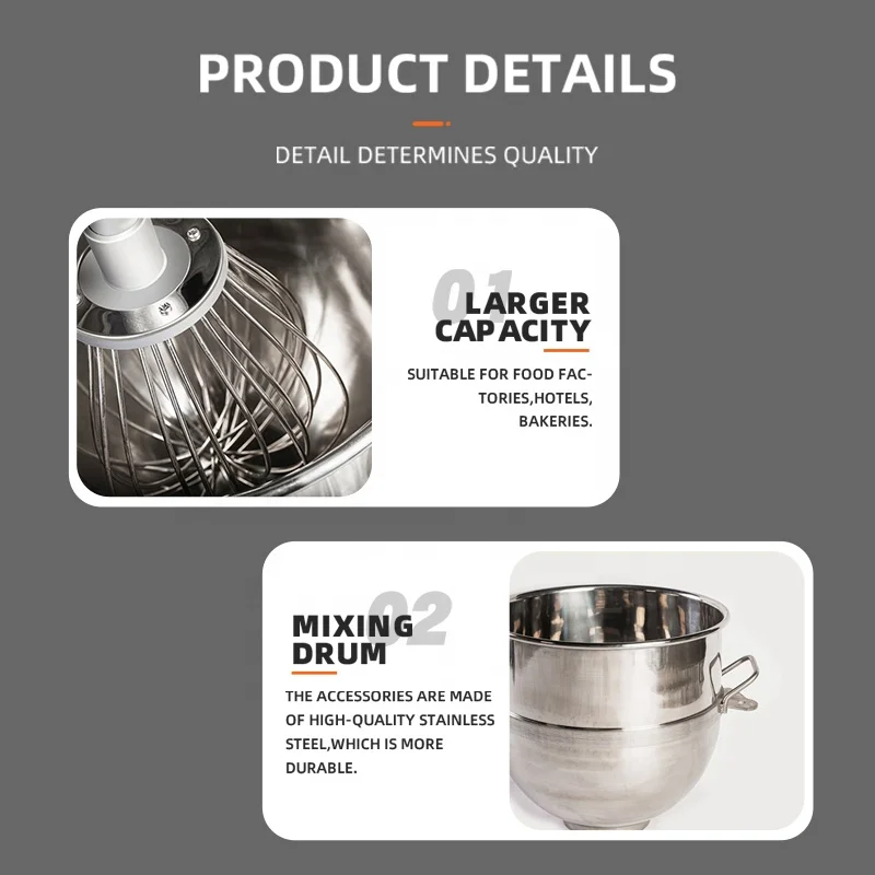 Kitchen Low Noise 1500W Bowl Processor Bread Machine Leaven Dough Stand Grinder Professional Multifunction Food Mixers