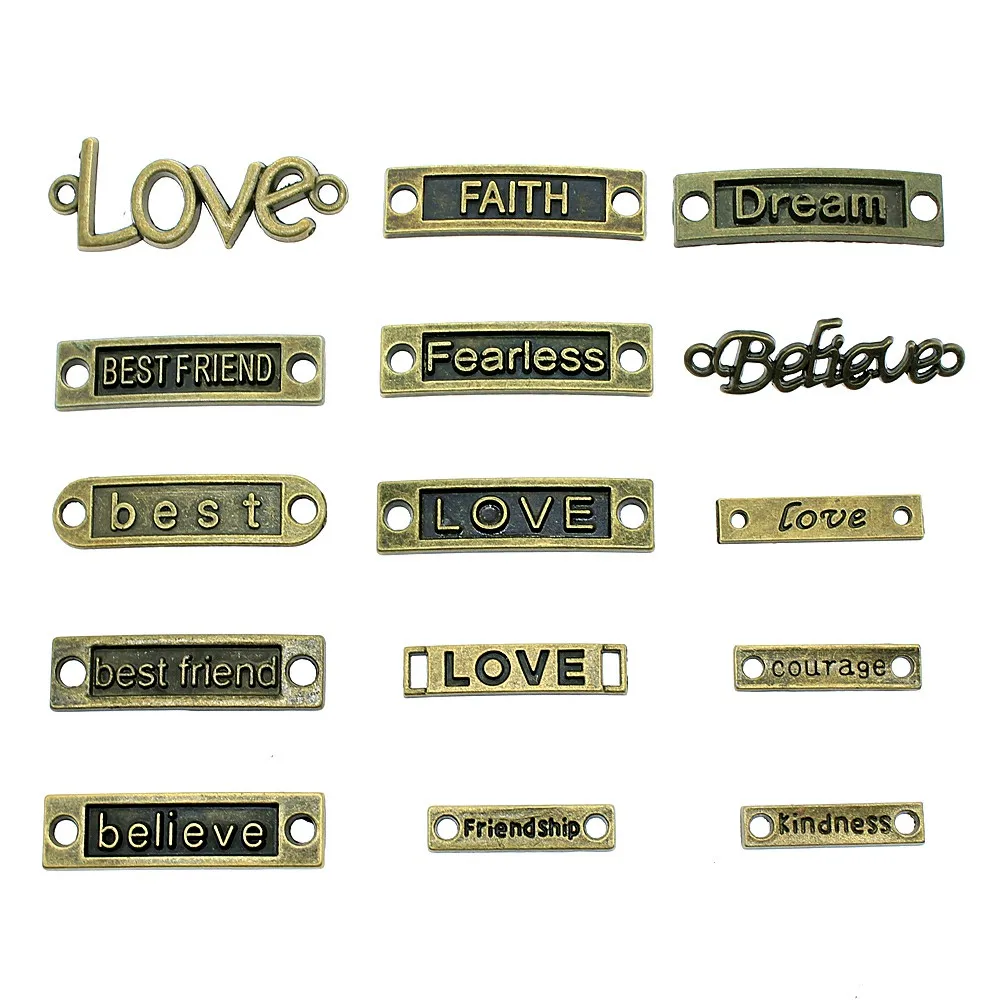 High Quality Antique Bronze Color Love Nameplate Wholesale Custom Metal Logo Label Nameplate