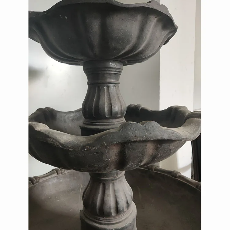 Artificial Fiberglass Decoration Outdoor Garden Large 4 Tier Water Fountain