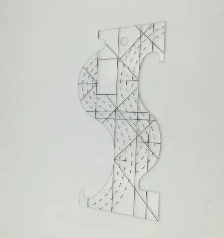 Multifunctional special-shaped sewing 8*4.2inch acrylic patchwork ruler processing sewing ruler template patchwork tool