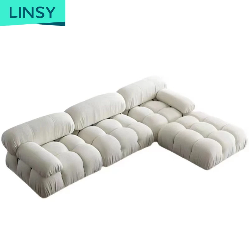 Linsy Living room furniture new corner l shaped sectional sofa couch set modular sofas long couch