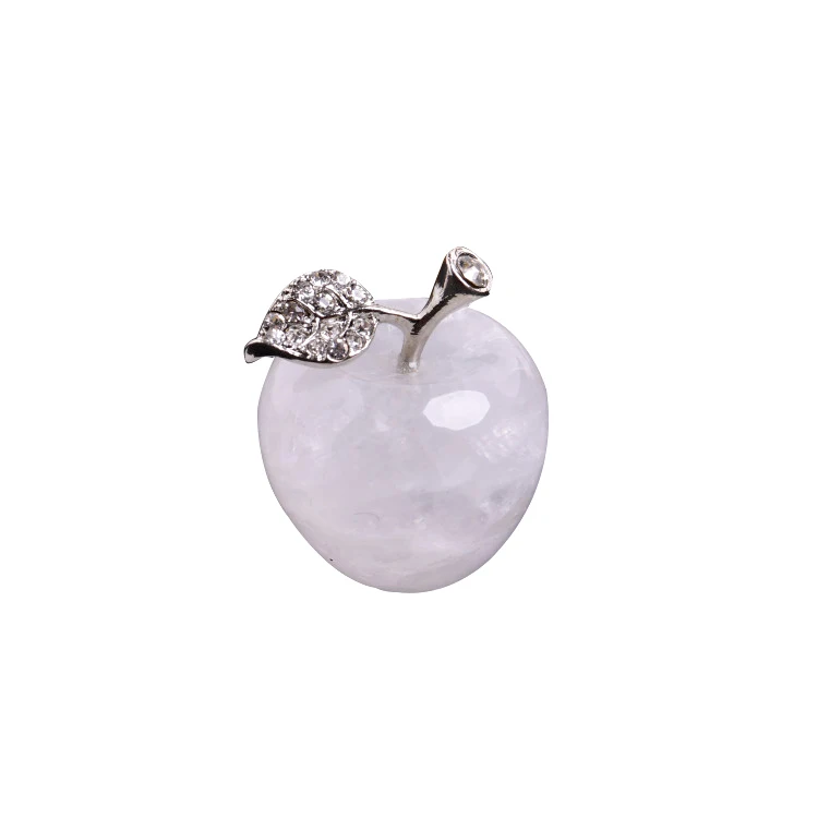 China premium manufacturer wholesale natural crystal clear quartz apple stone crafts home decorations