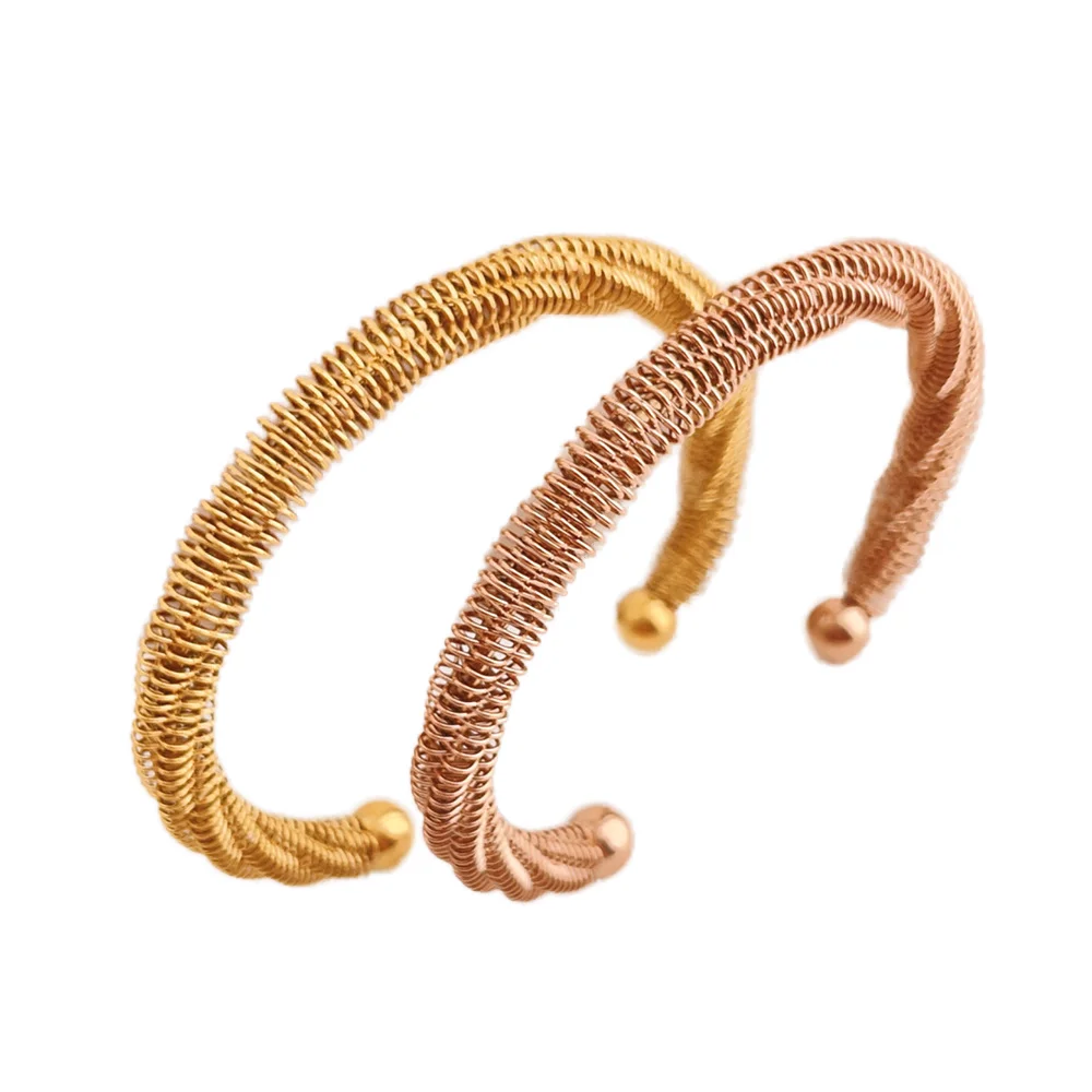 New Arrival 18K Gold Plated Spiral Twist Mesh Bracelets Stainless Steel PVD Not Fade Fine Jewelry Trendy High Grade Bracelets