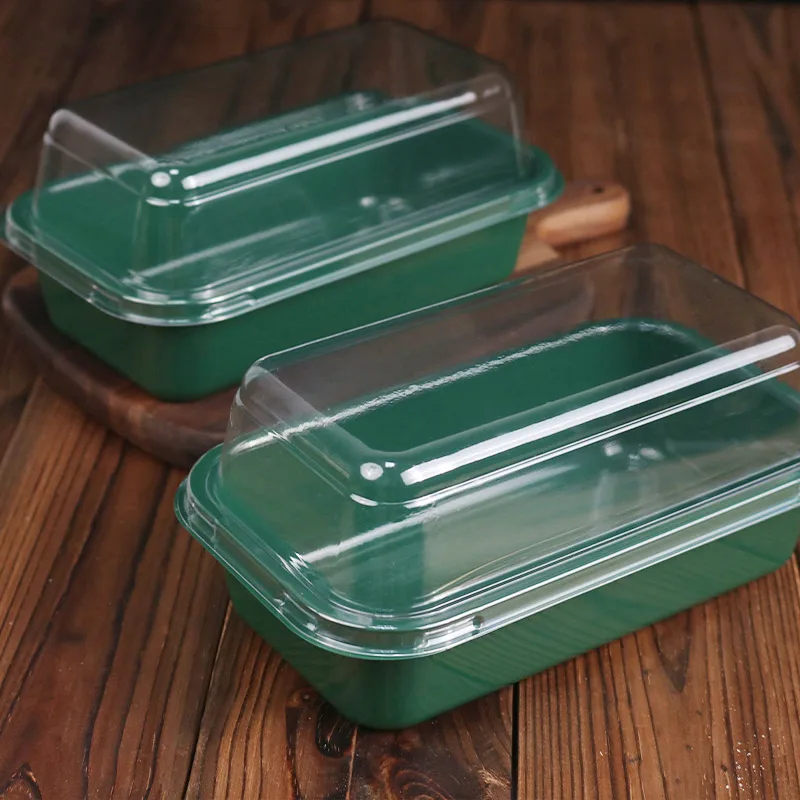Chinese pastry box Peach potato chicken cake transparent plastic food box rectangle