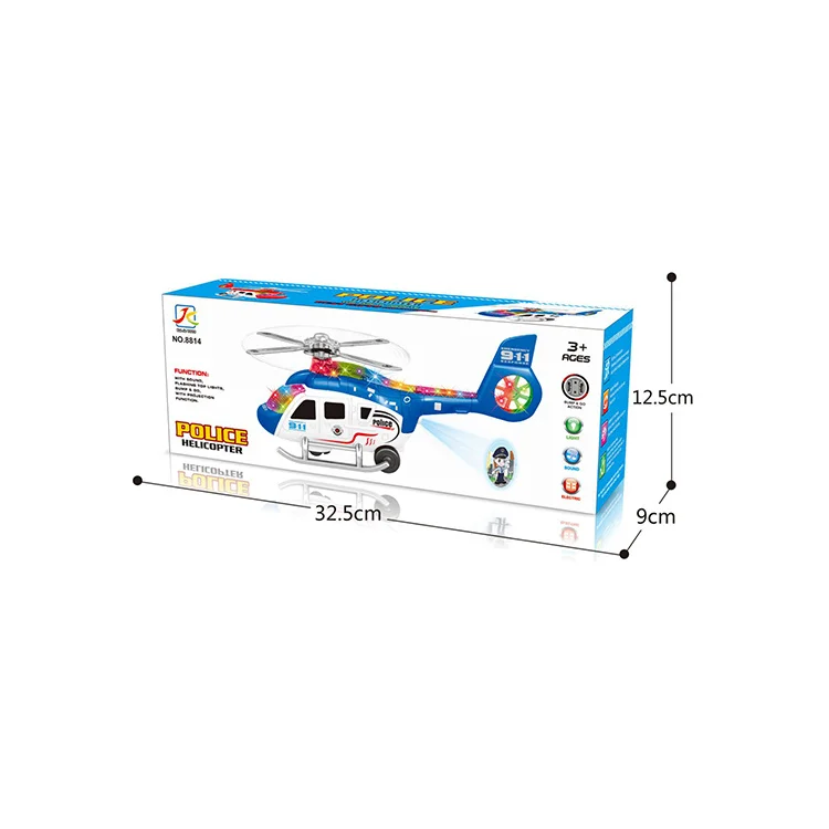 Electric Universal Light and Music Helicopter Toys With Transparency for Children's Gift