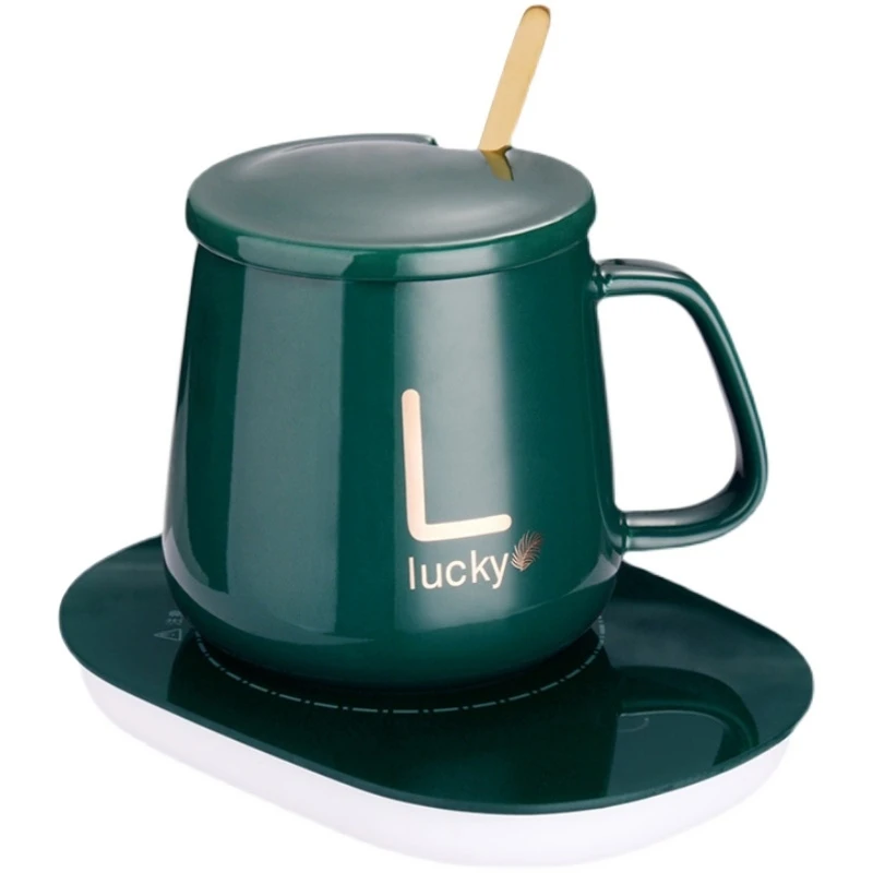 Promotional gift Constant temperature Cup Set 55 degrees Heated ceramic coffee cup Electric rechargeable cup heater