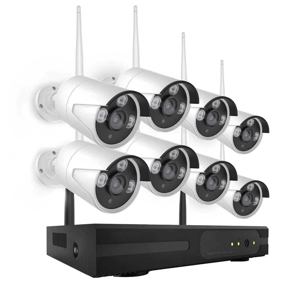 4CH 8CH Outdoor 1080p 8mp 5mp 3mp 2mp Wireless Security Set 4K NVR Kit Camera Video Surveillance CCTV Security Camera System