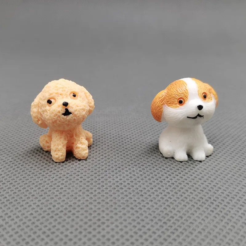 Resin Dog Ornament Family Micro Landscape Decoration Mini Dog Crafts Miniatures Figurines for Home Decor Puppy Accessories