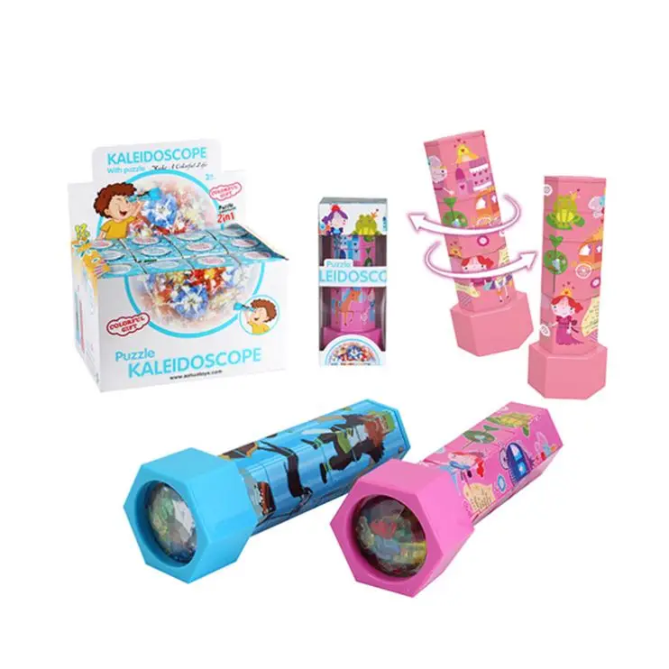 Plastic Cartoon Hexagon Kaleidoscopes With Puzzle Other Classic Toys For Kids